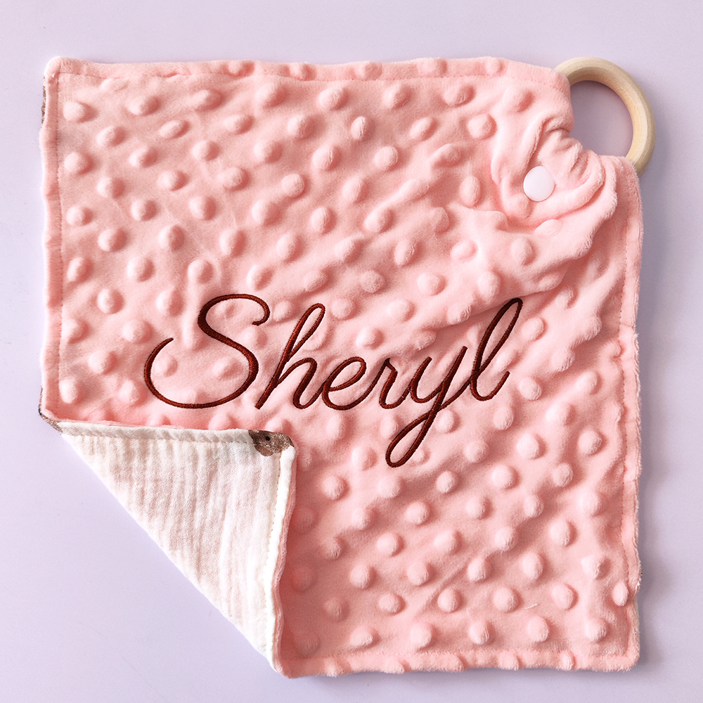 Initial Ring Custom - Name Personalised Emboridered Custom Baby Comforter