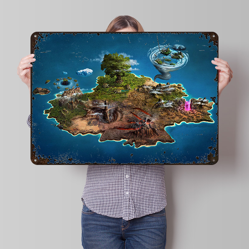 Custom Map Poster - The Map of Elementara Metal Poster