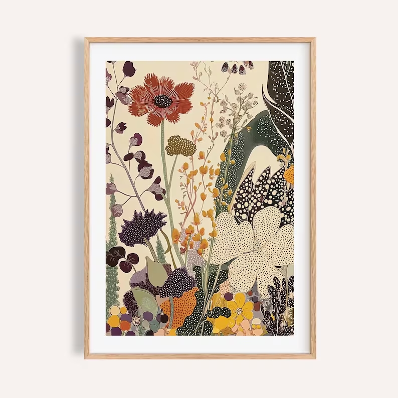Custom Map Poster - Modern Japanese Botanical Wall Art Print