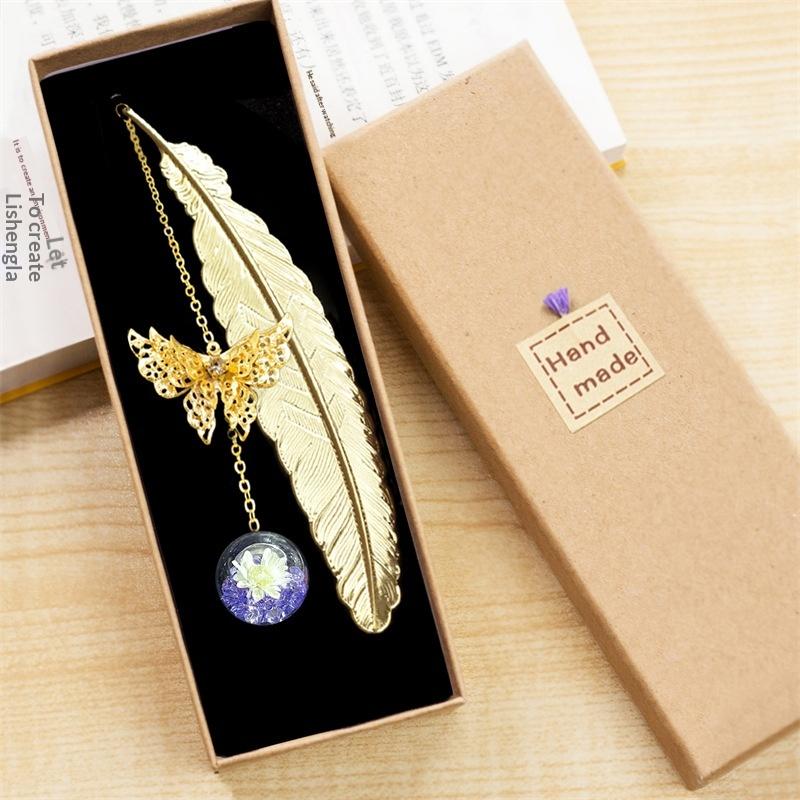 1PC Metal Bookmark Creative Im – обзор и цена Dried Flower Bookmark