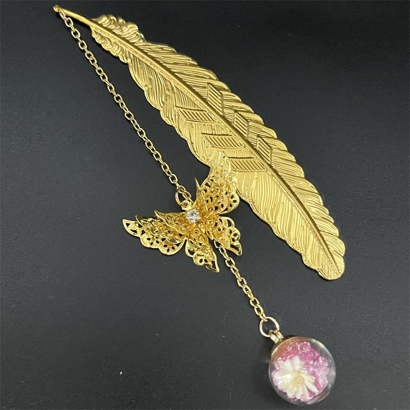 1PC Metal Bookmark Creative Im – обзор и цена Dried Flower Bookmark