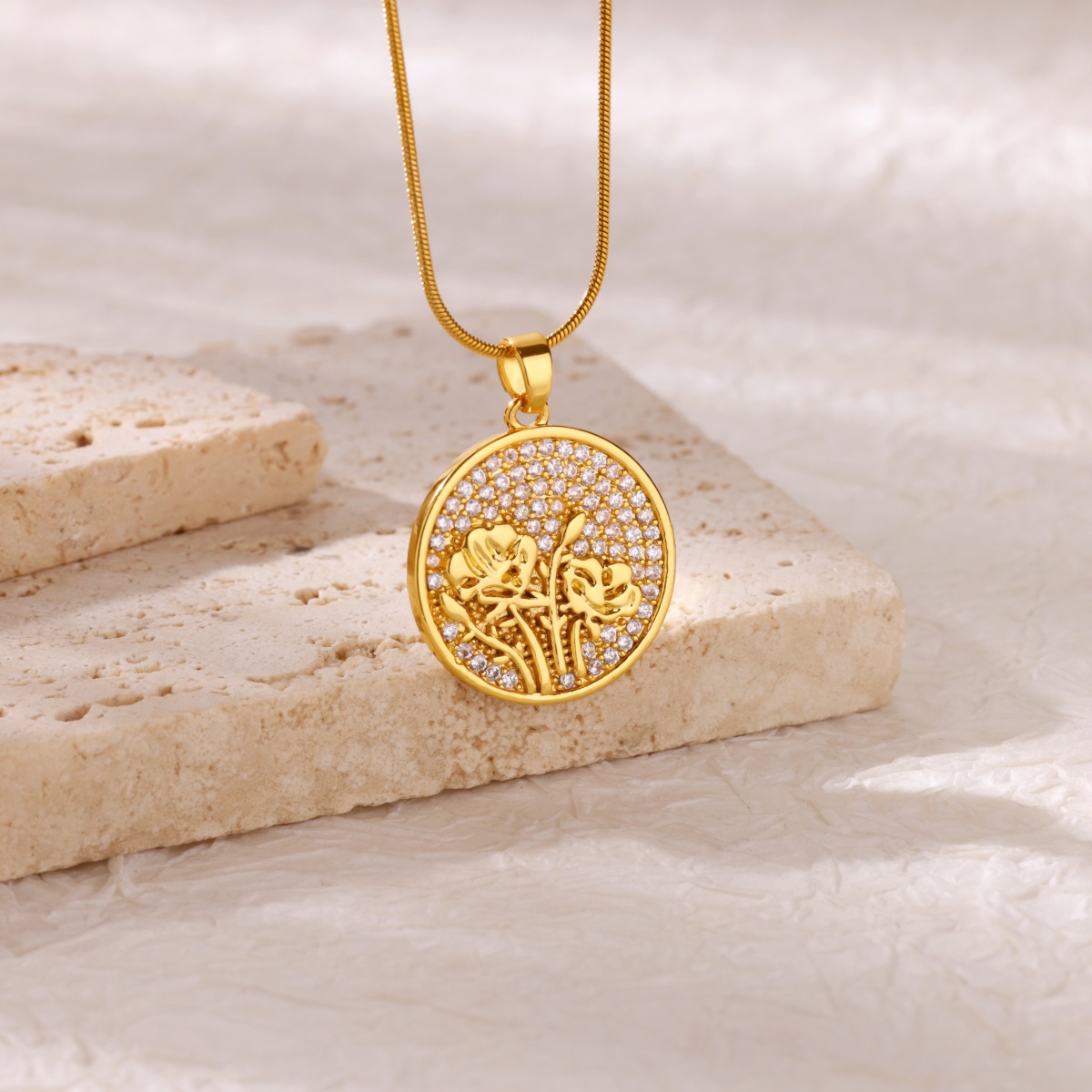 Zircon Flower Necklaces For Wo – обзор и цена Birth Flower Necklace