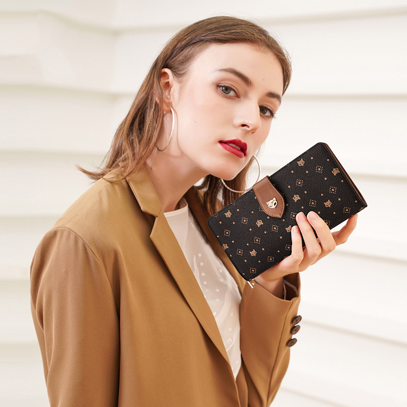 FOXER Women Long Wallet Card & – обзор и цена Monogram Keychain Leather