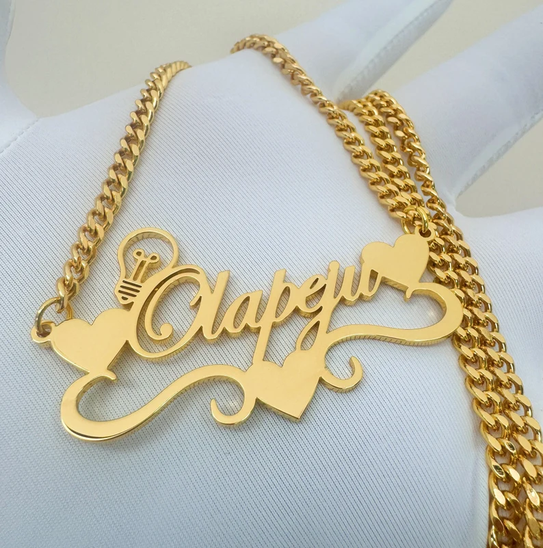 Handcrafted Gold Color Name Ne – обзор и цена Name Necklace Custom
