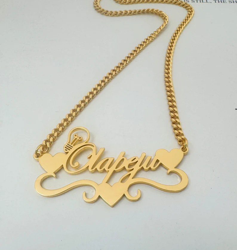Handcrafted Gold Color Name Ne – обзор и цена Name Necklace Custom