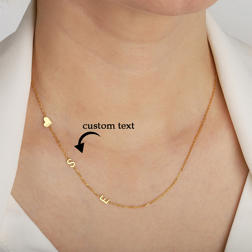 Custom Heart Sideways Letter I – обзор и цена Name Necklace Custom