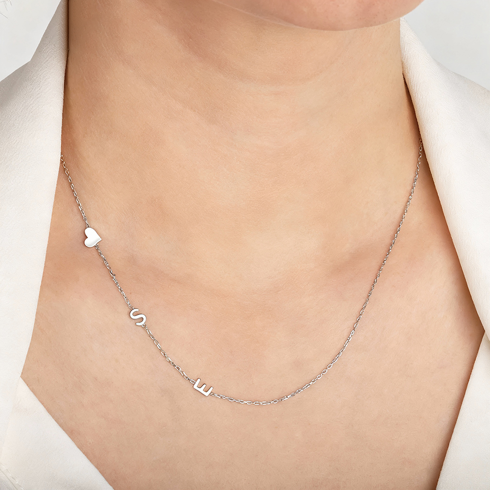 Custom Heart Sideways Letter I – обзор и цена Name Necklace Custom