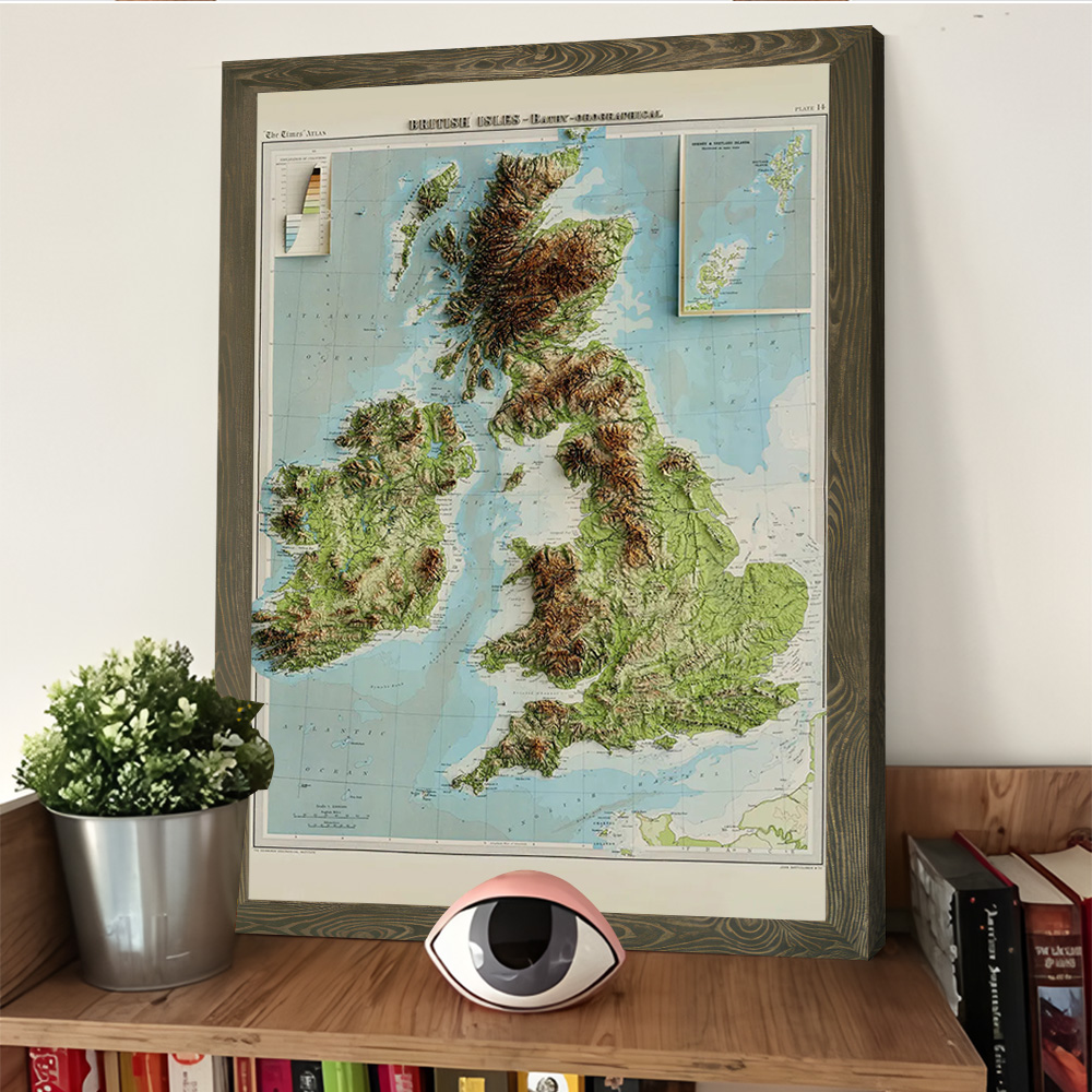 3D Relief Map of 1922 British  – обзор и цена Custom Map Poster