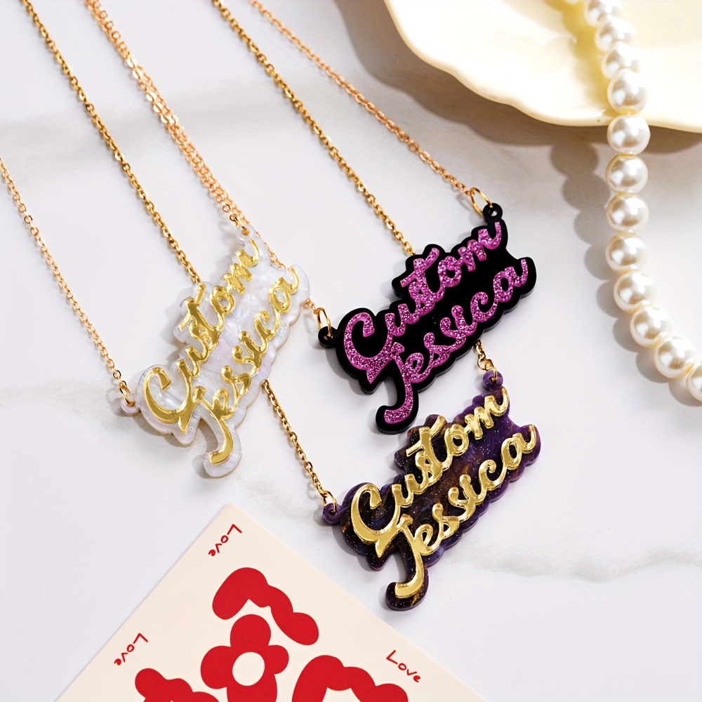 Personalized double-layer acry – обзор и цена Name Necklace Custom