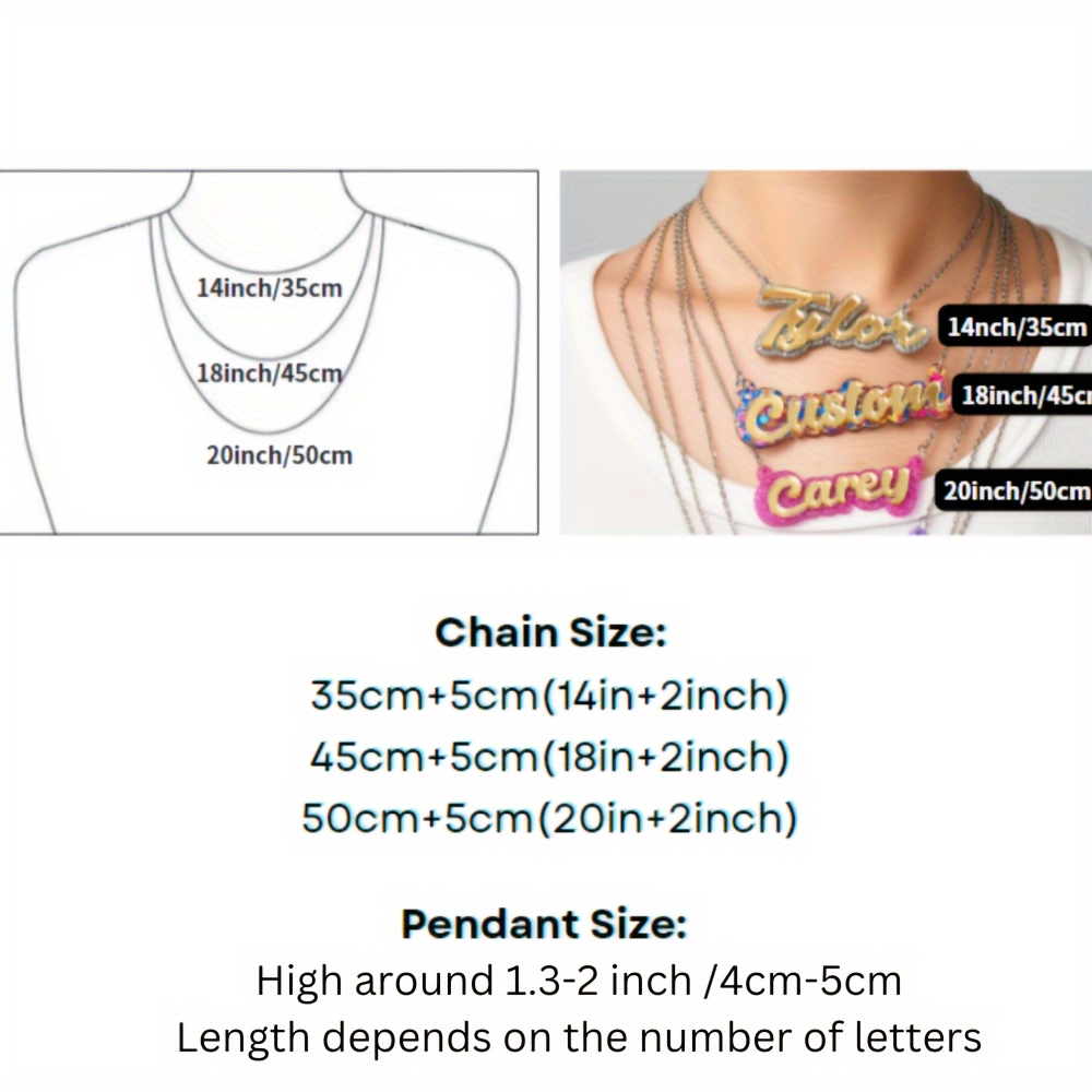 Personalized double-layer acry – обзор и цена Name Necklace Custom