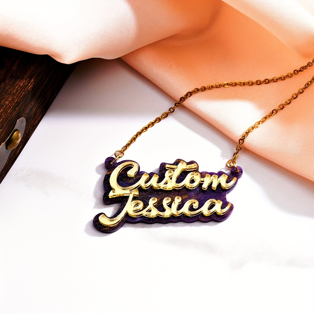 Personalized double-layer acry – обзор и цена Name Necklace Custom