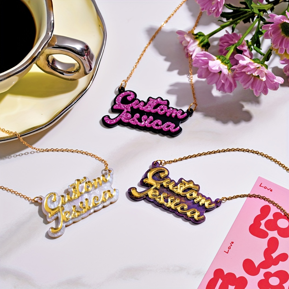 Personalized double-layer acry – обзор и цена Name Necklace Custom