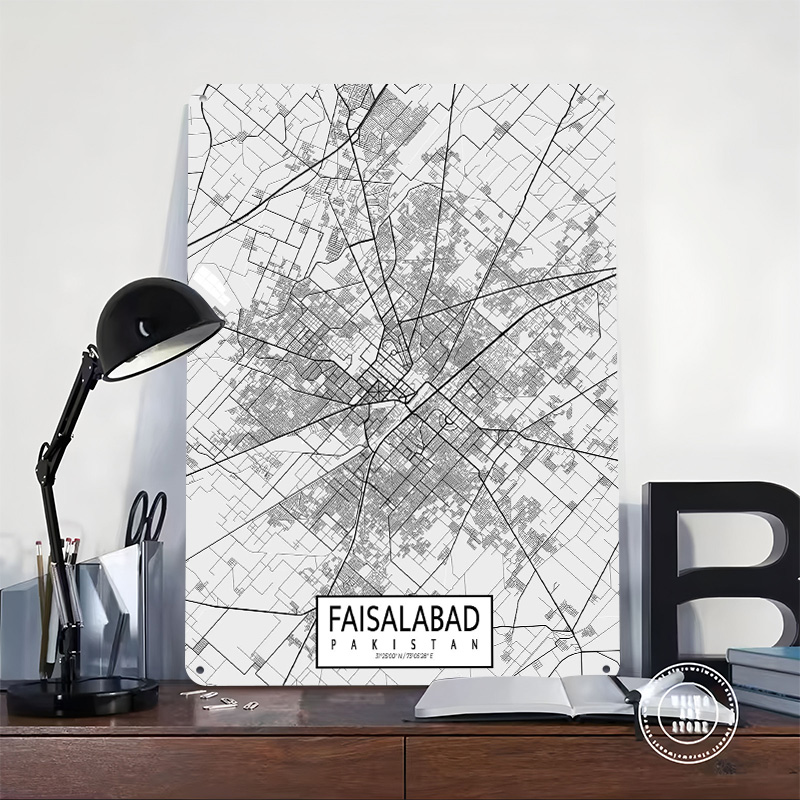 Faisalabad City Map Pakistan L – обзор и цена Custom Map Poster