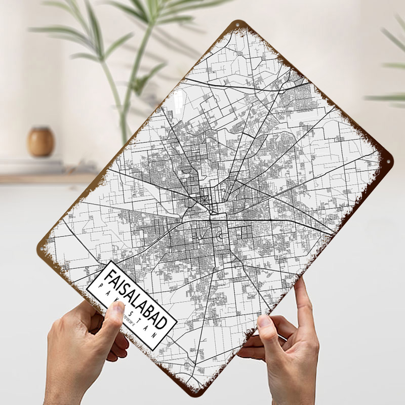 Faisalabad City Map Pakistan L – обзор и цена Custom Map Poster