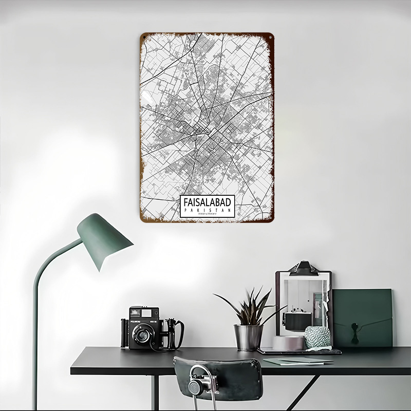 Faisalabad City Map Pakistan L – обзор и цена Custom Map Poster