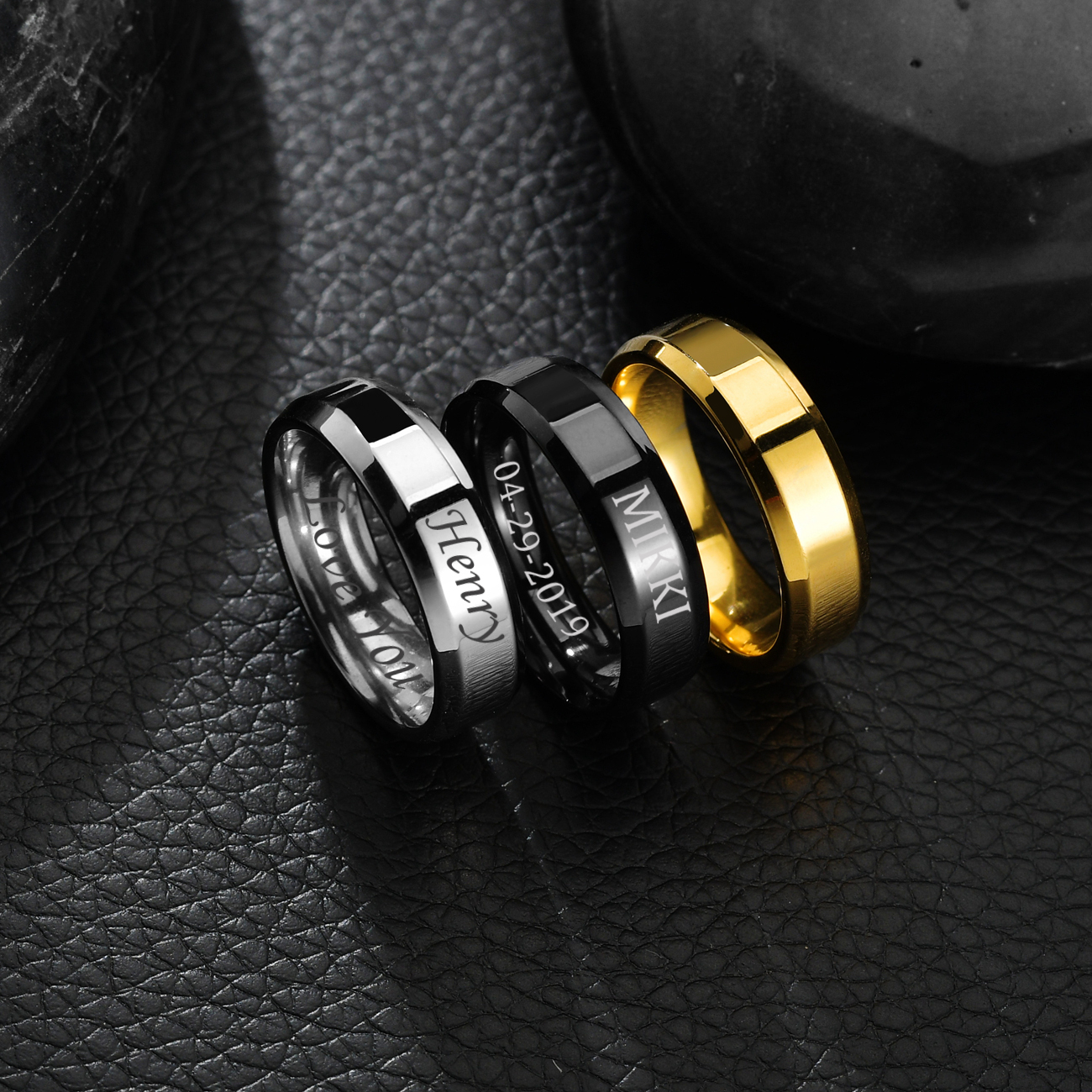 Atoztide 4/6/8mm Personalized  – обзор и цена Initial Ring Custom