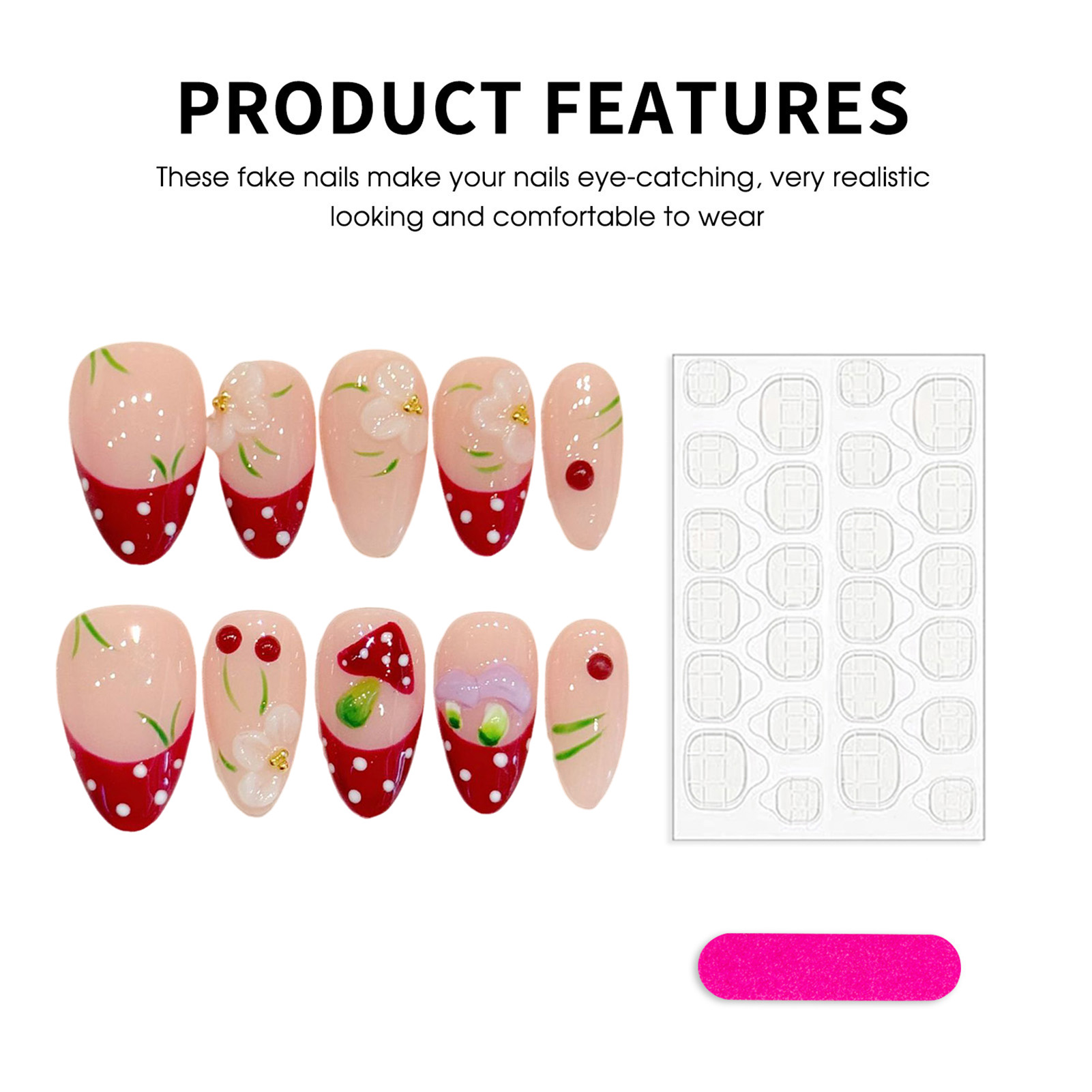 10Pcs Red White Polka Dot Desi – обзор и цена Pressed Flower Art