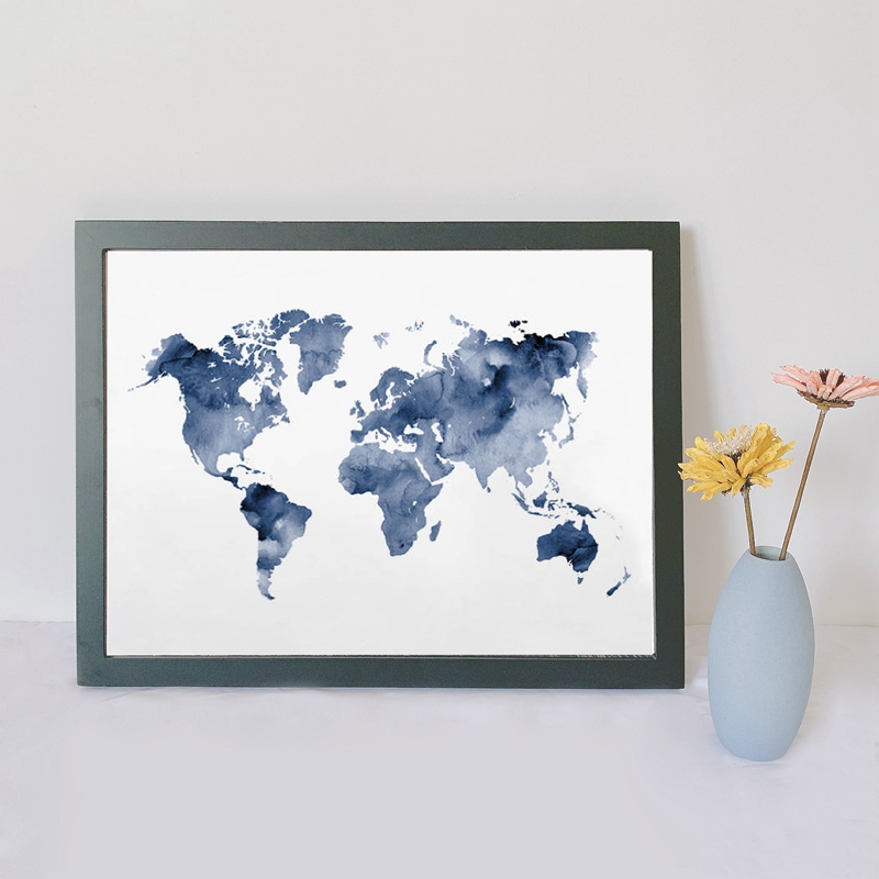 Blue World Map Print Navy Map  – обзор и цена Custom Star Map