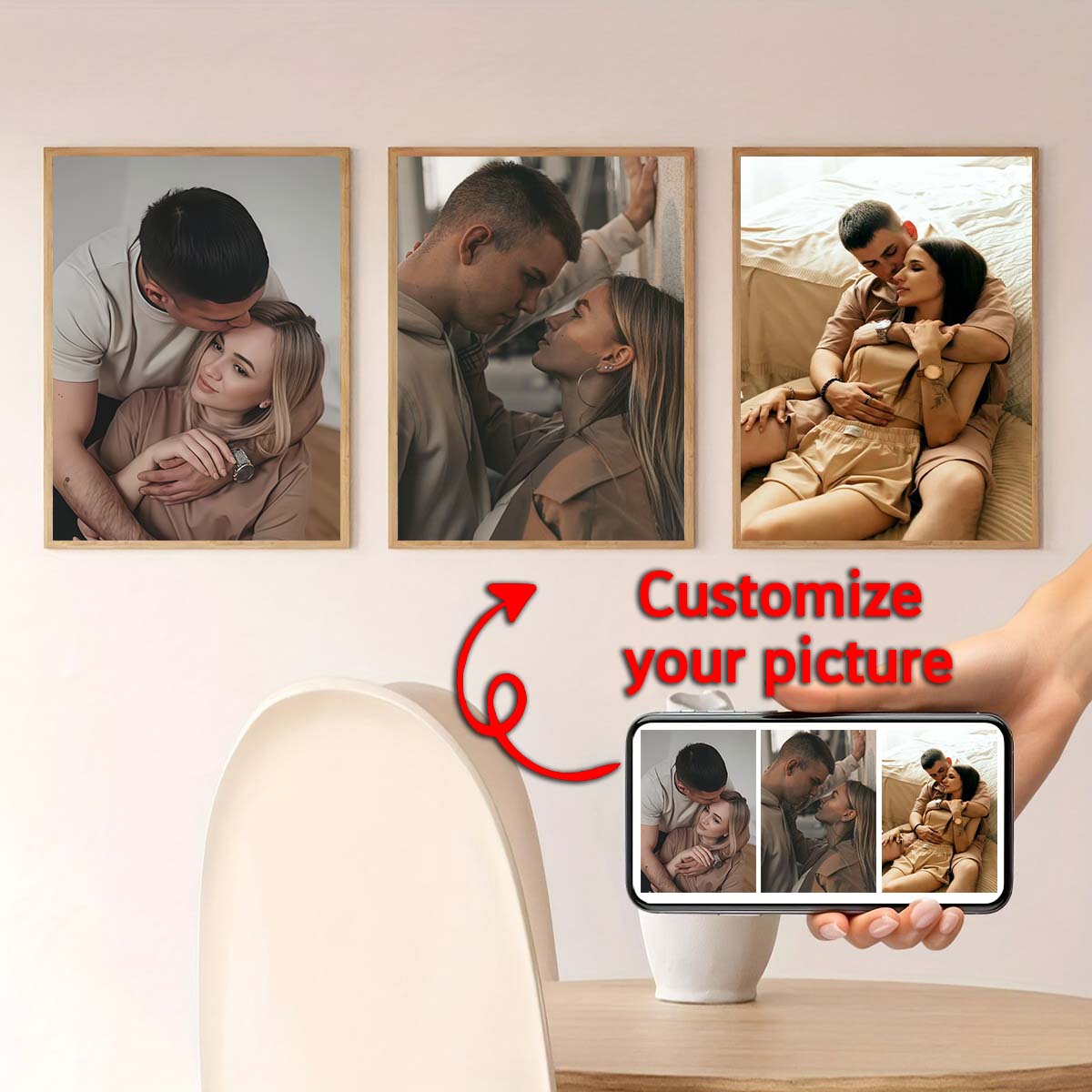 Triptych - 2D custom photo woo – обзор и цена Engraved Wood Frame