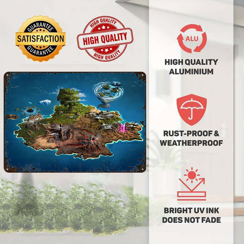 The Map of Elementara Metal Po – обзор и цена Custom Map Poster