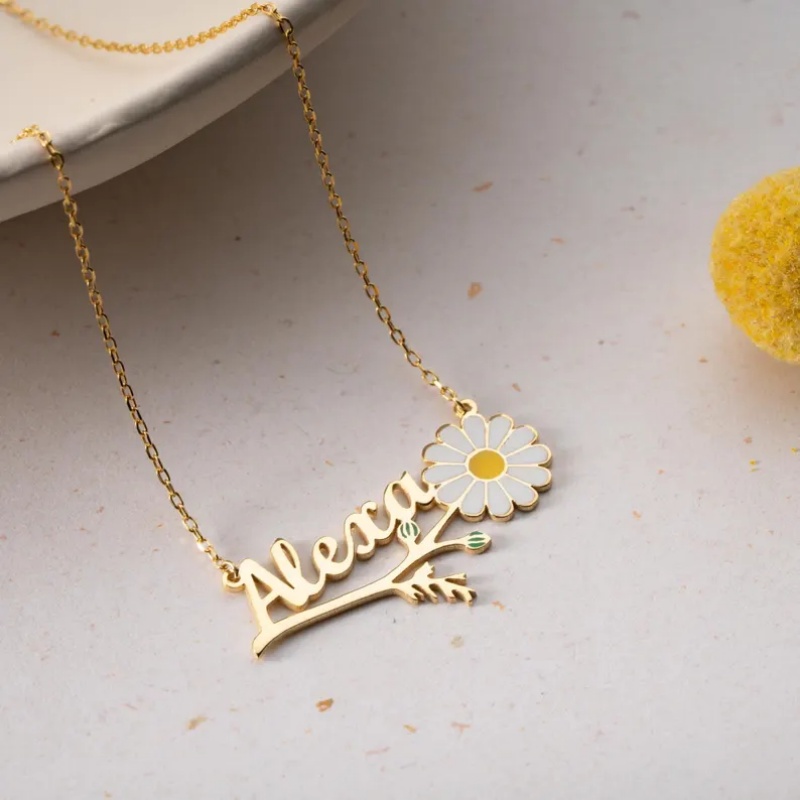 Roro‘s Personalized Colorful E – обзор и цена Birth Flower Necklace
