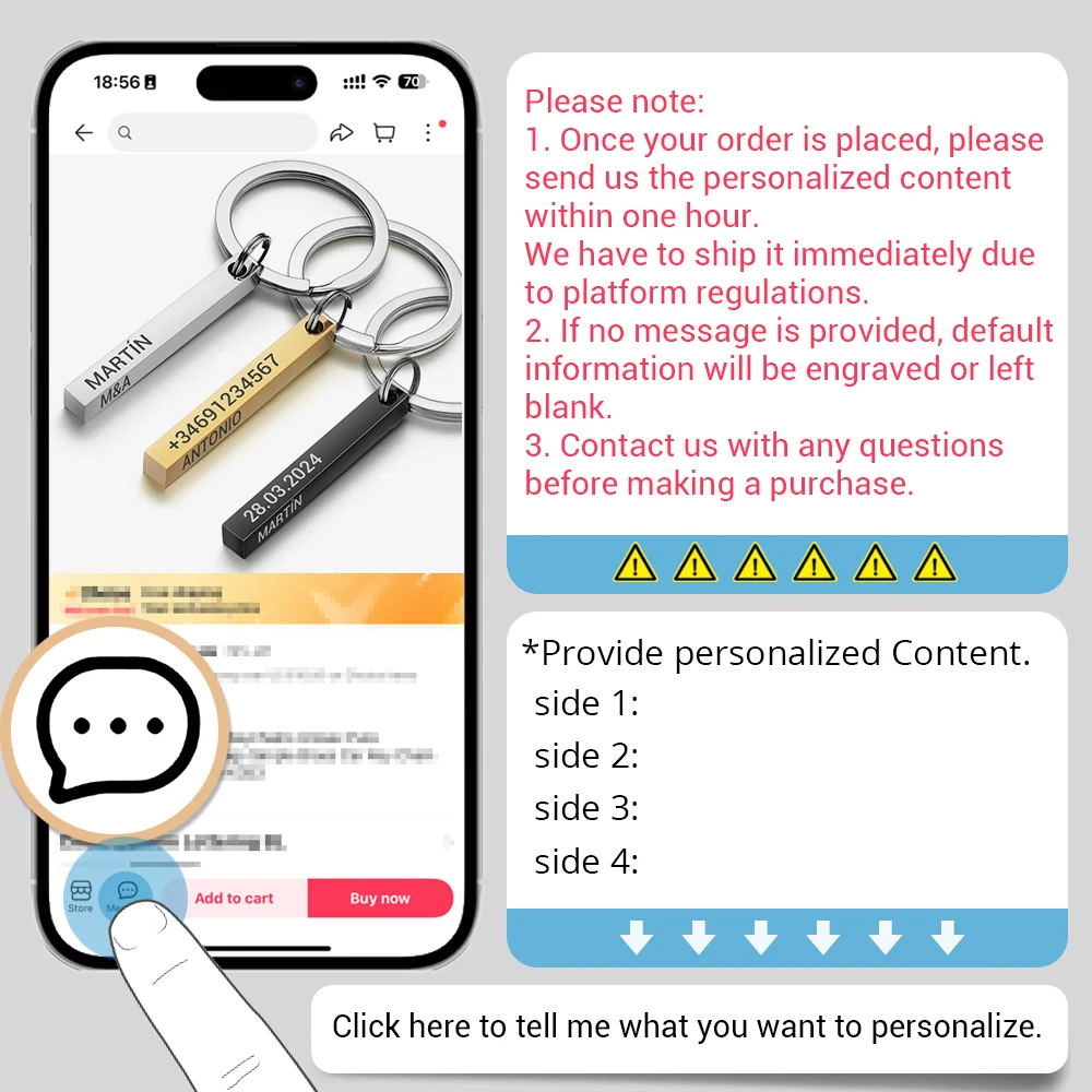 Personalized 3D Bar Keychain E – обзор и цена Initial Ring Custom