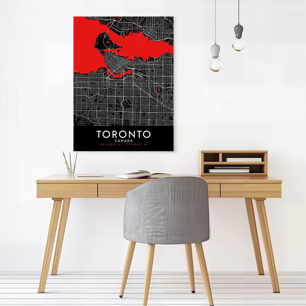 Toronto Dark Map Canvas Wall A – обзор и цена Custom Map Poster