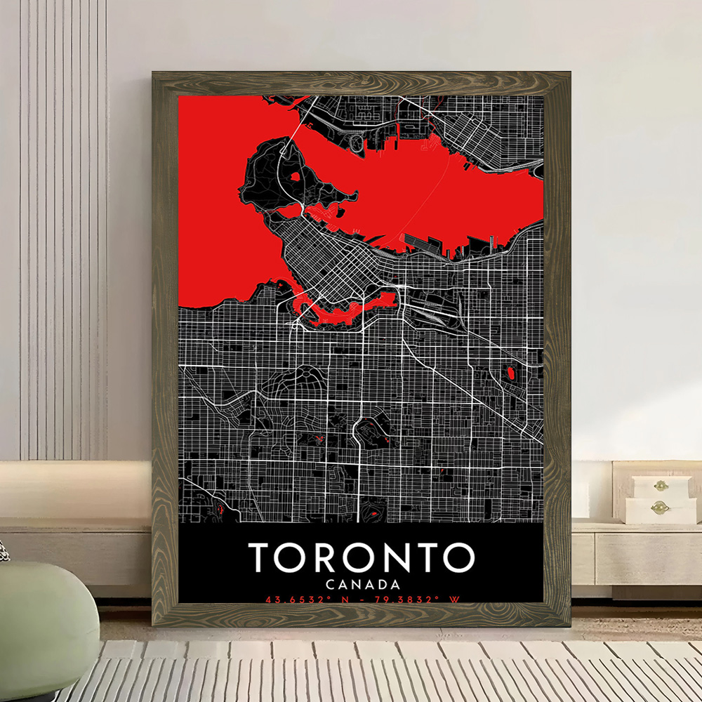 Toronto Dark Map Canvas Wall A – обзор и цена Custom Map Poster