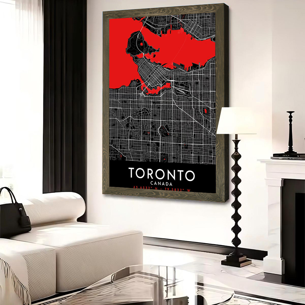 Toronto Dark Map Canvas Wall A – обзор и цена Custom Map Poster