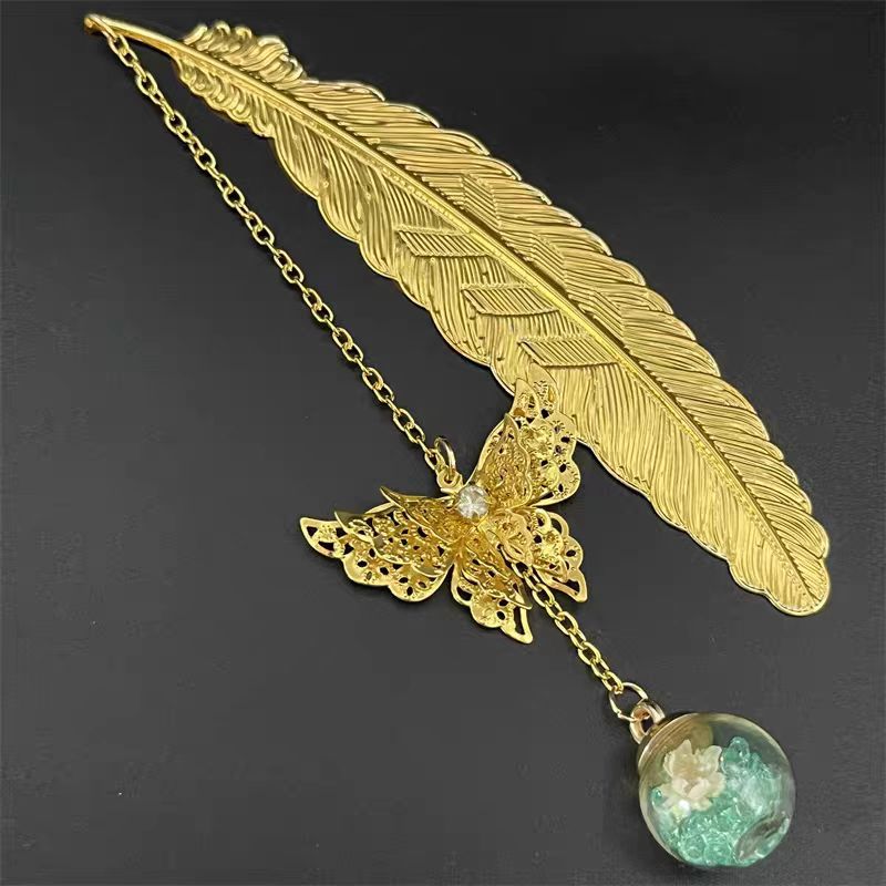 1pc Chinese Style Metal Feathe – обзор и цена Dried Flower Bookmark