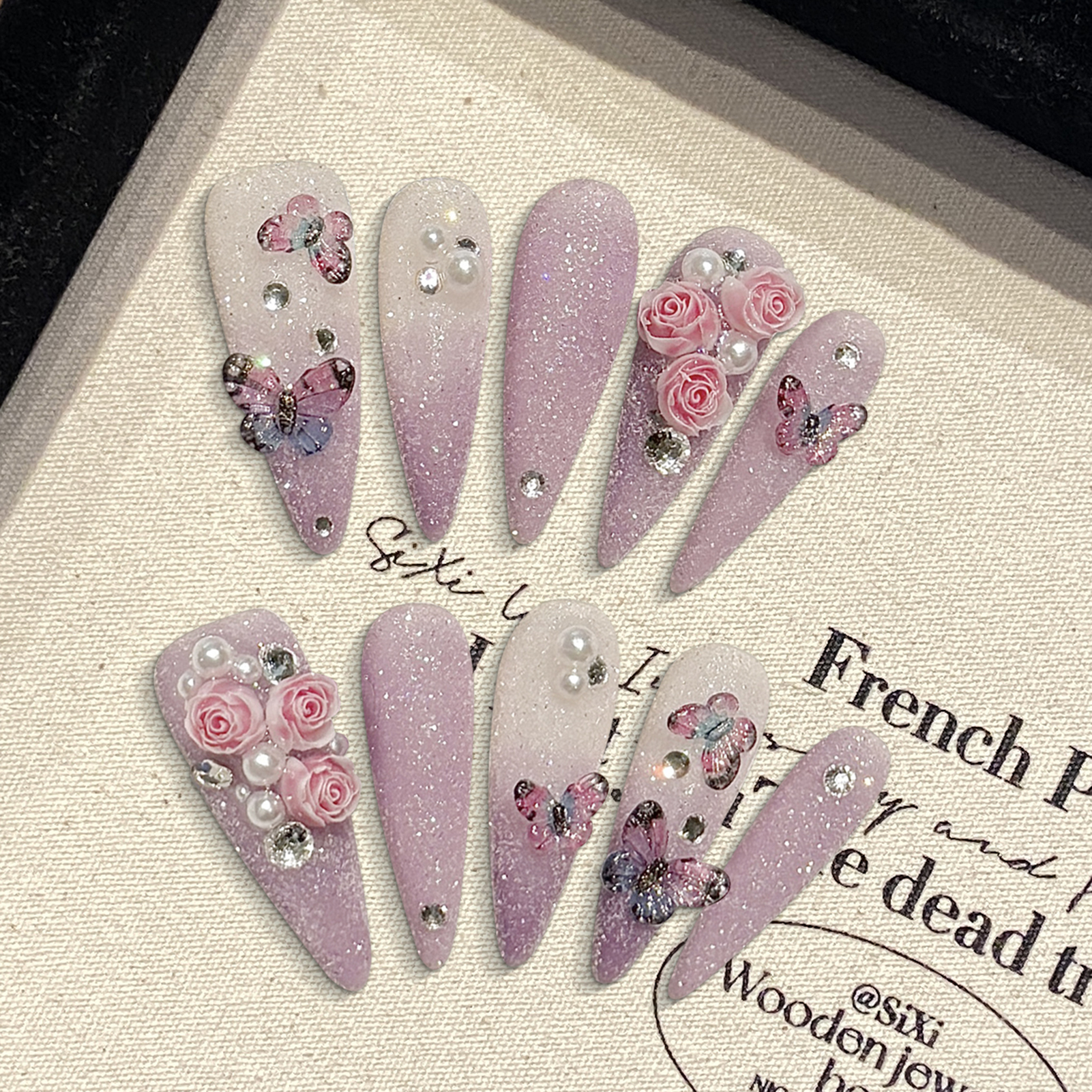 10pcs Long Stiletto Handmade F – обзор и цена Pressed Flower Art
