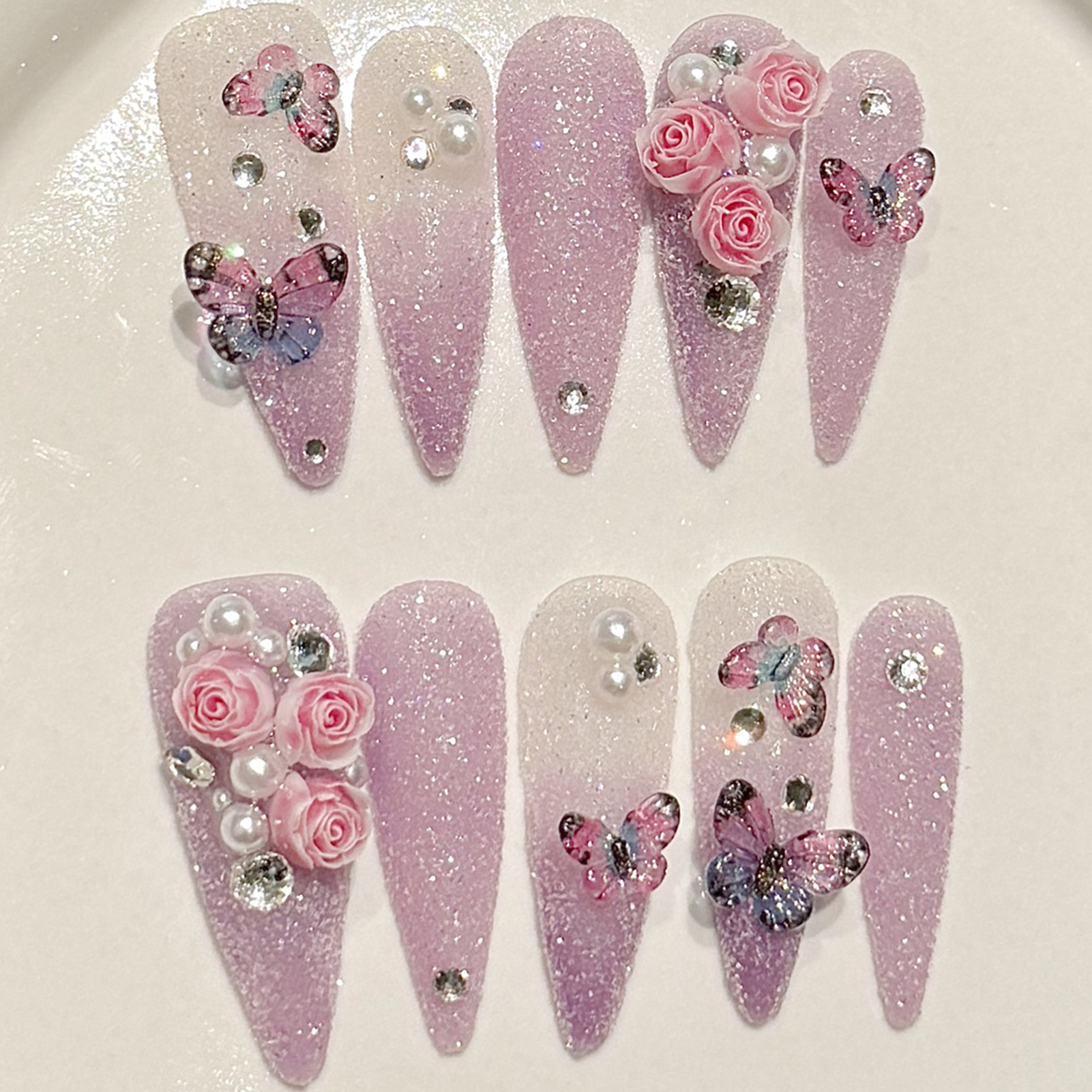 10pcs Long Stiletto Handmade F – обзор и цена Pressed Flower Art