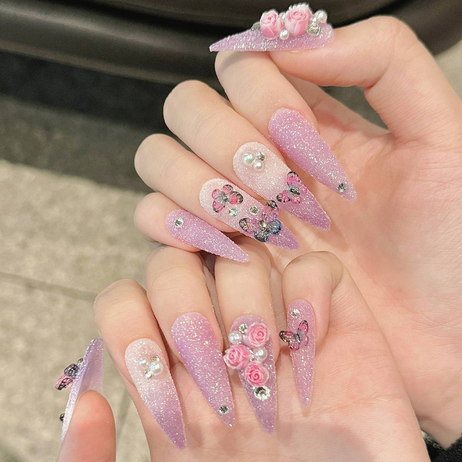 10pcs Long Stiletto Handmade F – обзор и цена Pressed Flower Art