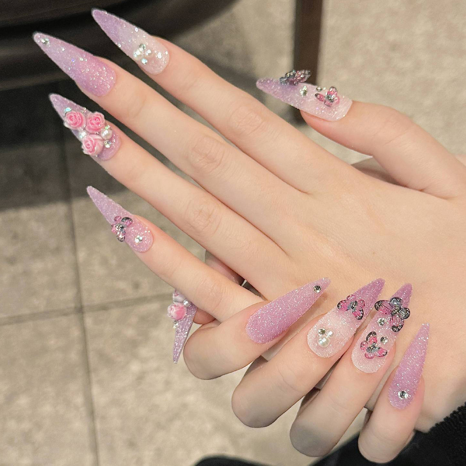 10pcs Long Stiletto Handmade F – обзор и цена Pressed Flower Art