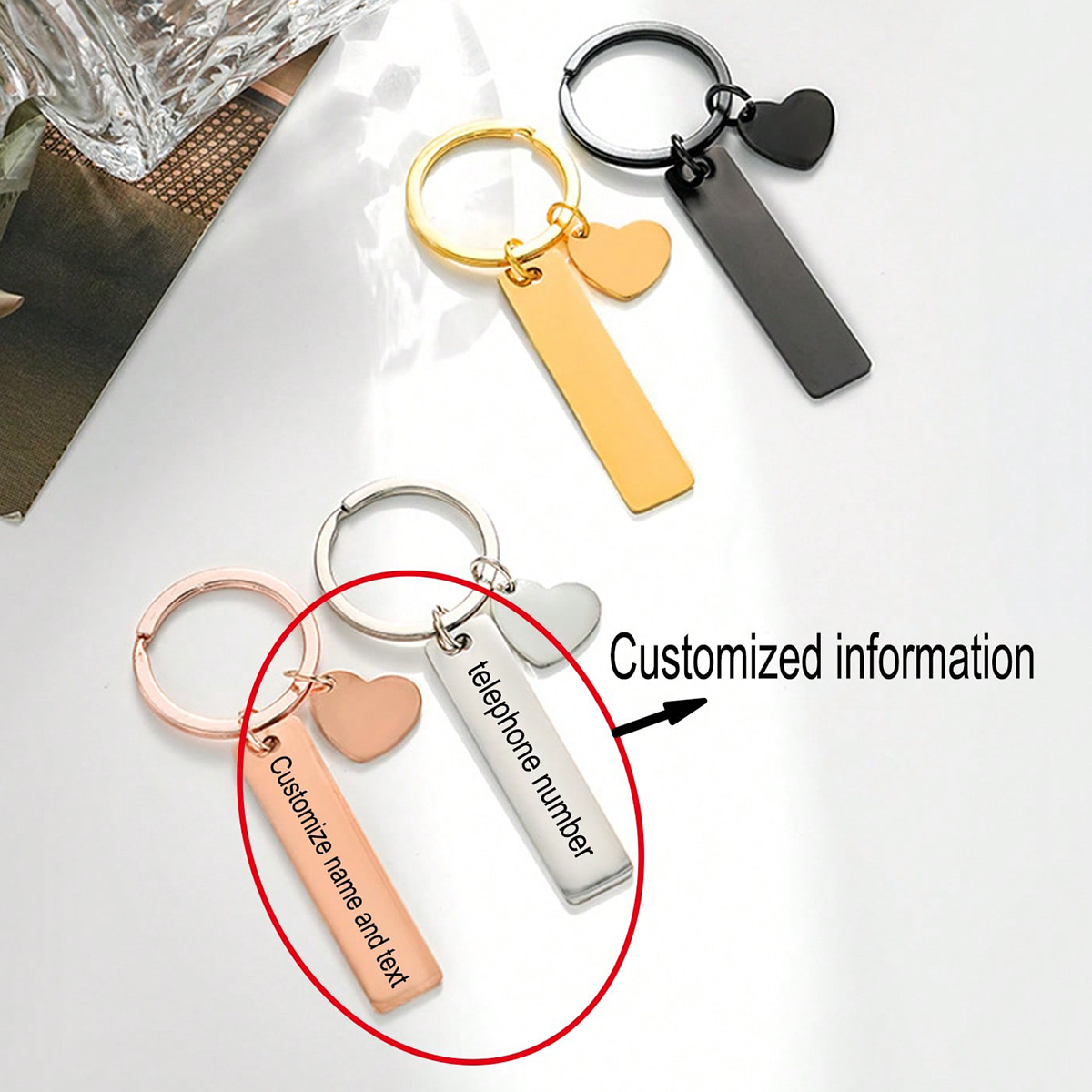 Custom Text Keychain Personali – обзор и цена Initial Ring Custom