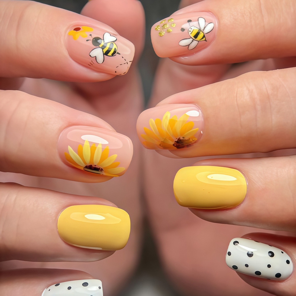 Short Square fake nails for wo – обзор и цена Pressed Flower Art