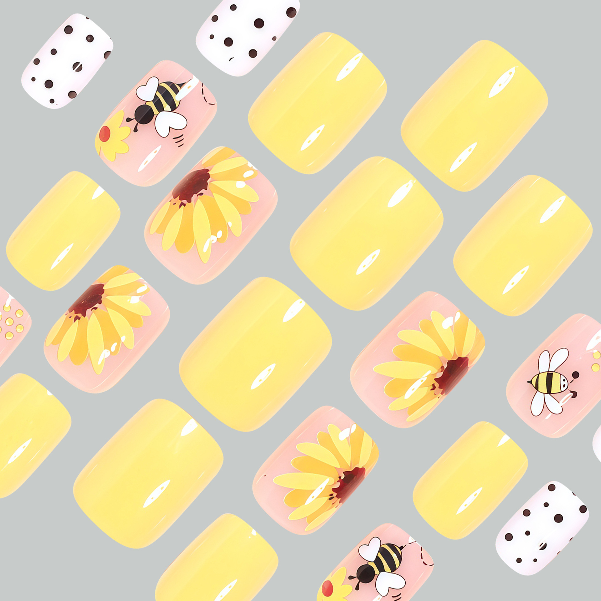 Short Square fake nails for wo – обзор и цена Pressed Flower Art
