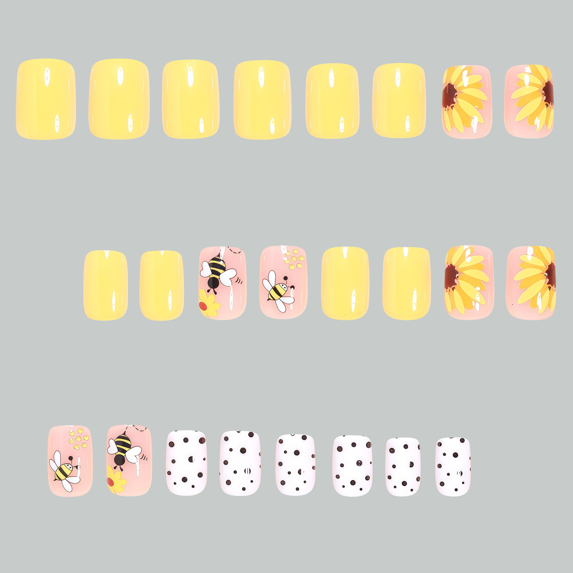 Short Square fake nails for wo – обзор и цена Pressed Flower Art