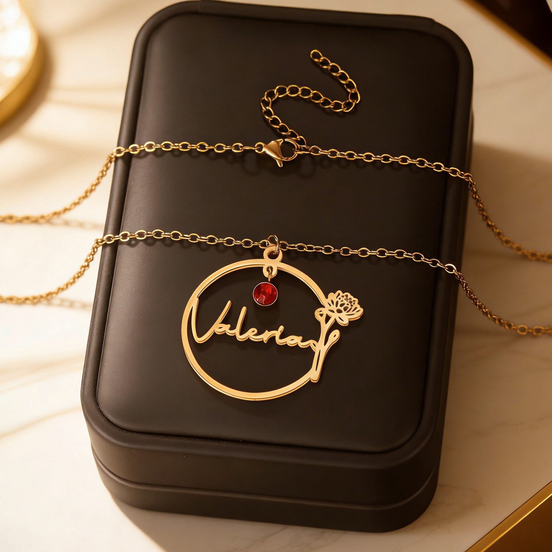 Haiyufly Custom Name Necklace  – обзор и цена Birth Flower Necklace