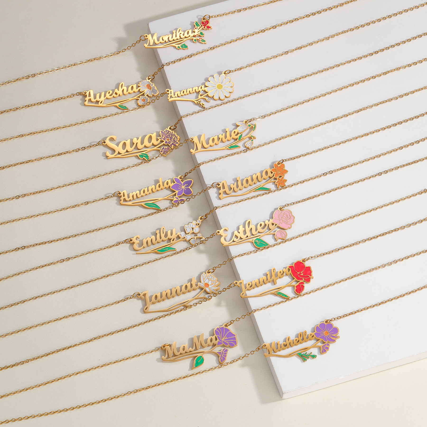 Acheerup Personalized Name UV  – обзор и цена Birth Flower Necklace