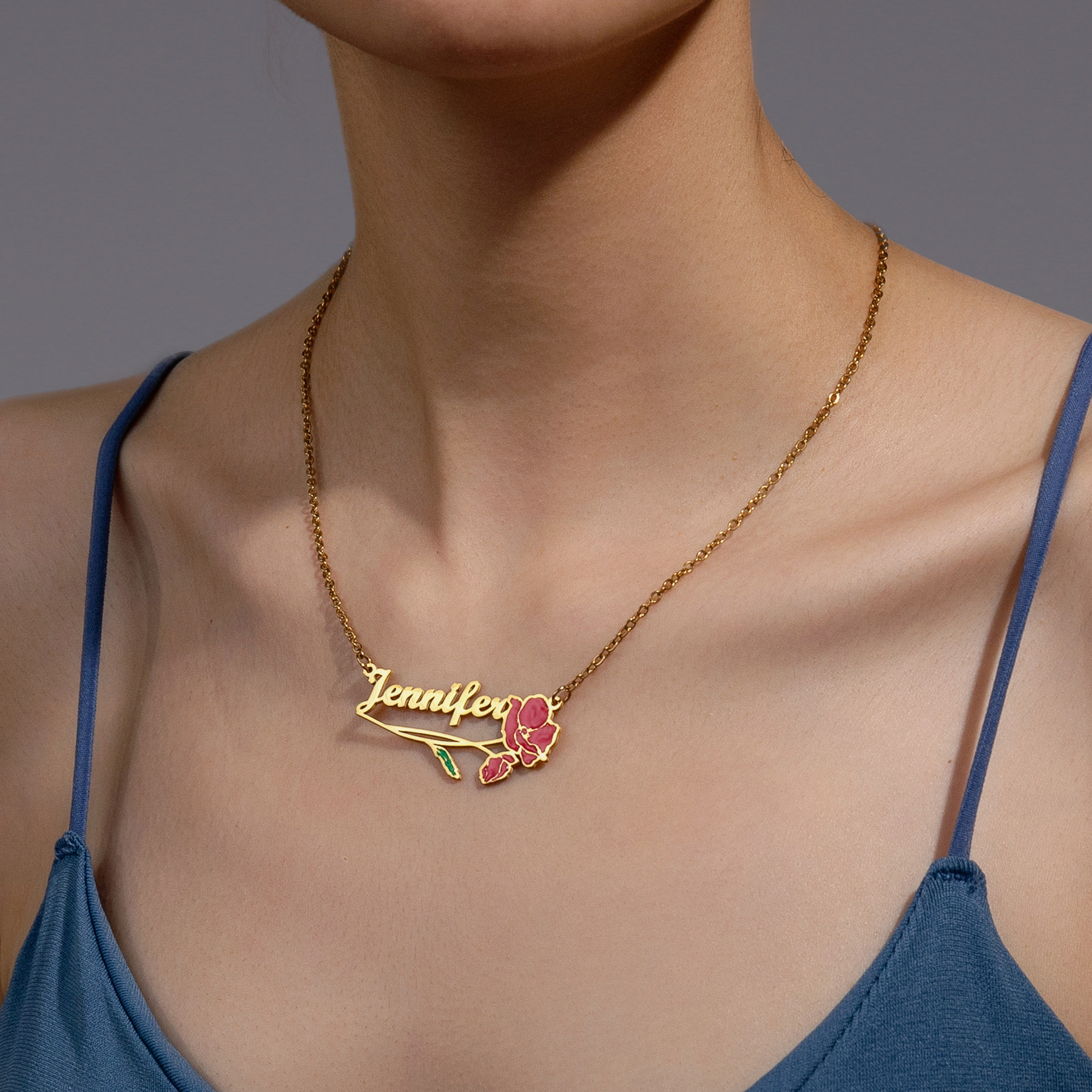 Acheerup Personalized Name UV  – обзор и цена Birth Flower Necklace