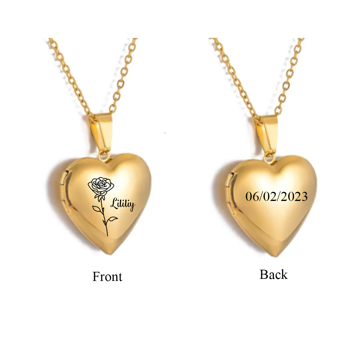 Custom Personalized Heart Birt – обзор и цена Birth Flower Necklace