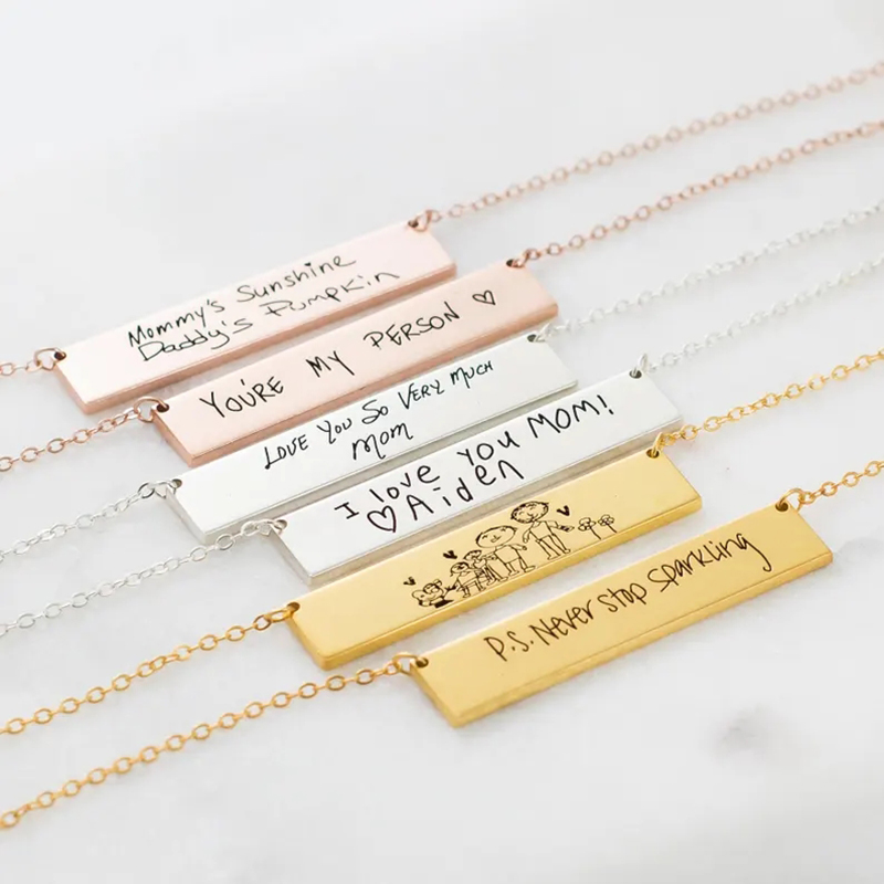 Custom Handwriting Name Bar Pe – обзор и цена Handwriting Necklace Bar