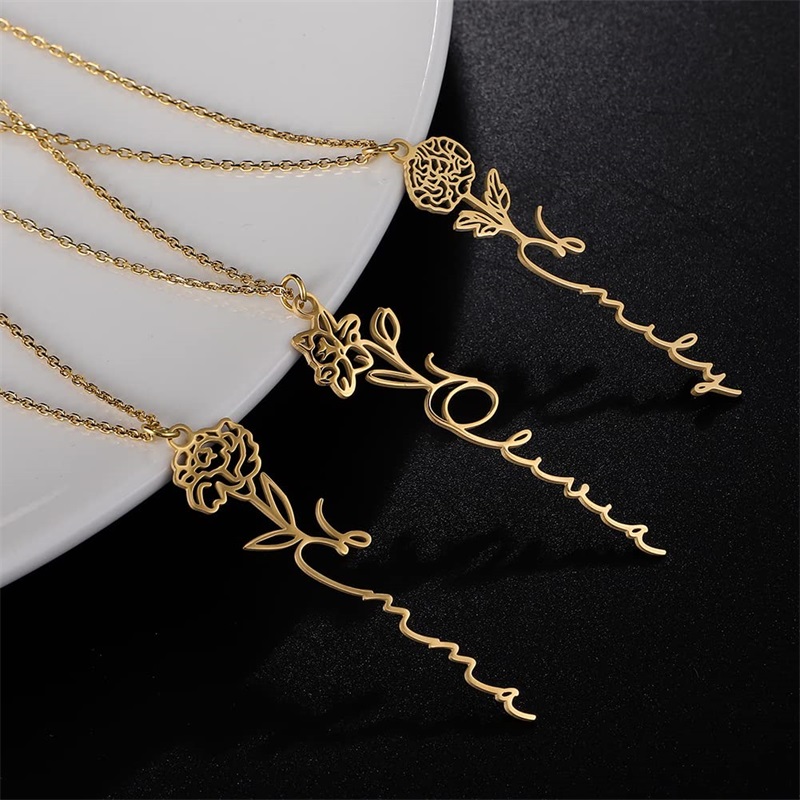 Personalized Birth Flower Name – обзор и цена Birth Flower Necklace