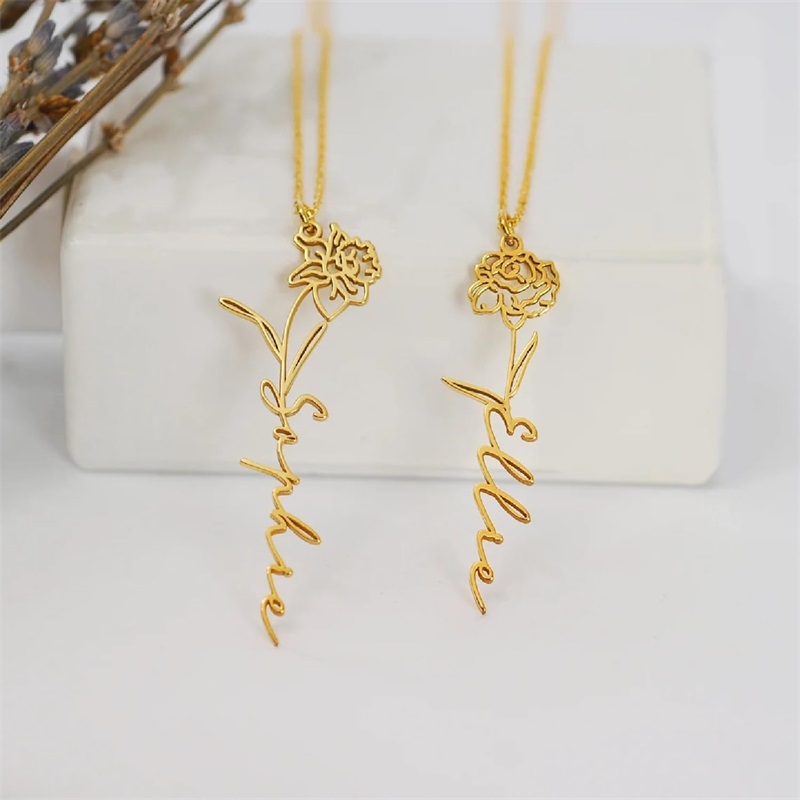 Personalized Birth Flower Name – обзор и цена Birth Flower Necklace