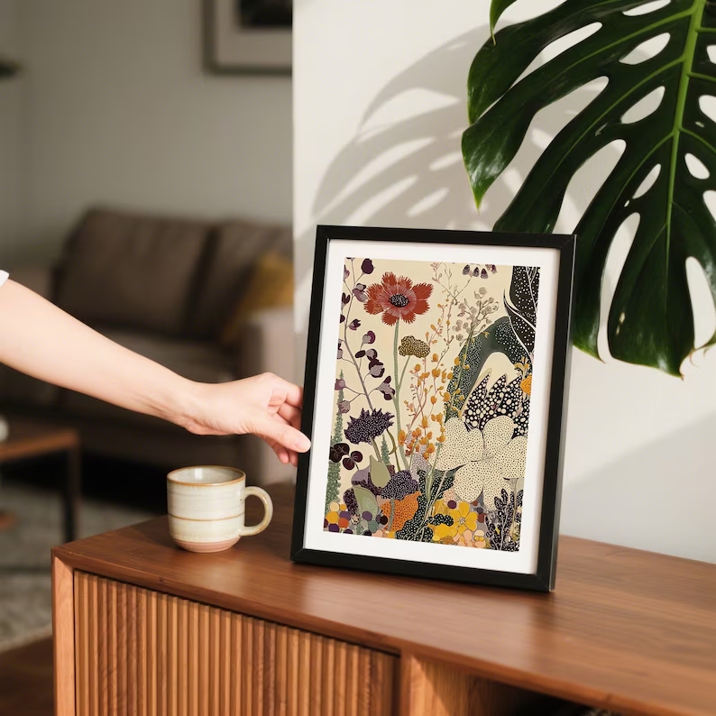 Modern Japanese Botanical  Wal – обзор и цена Custom Map Poster