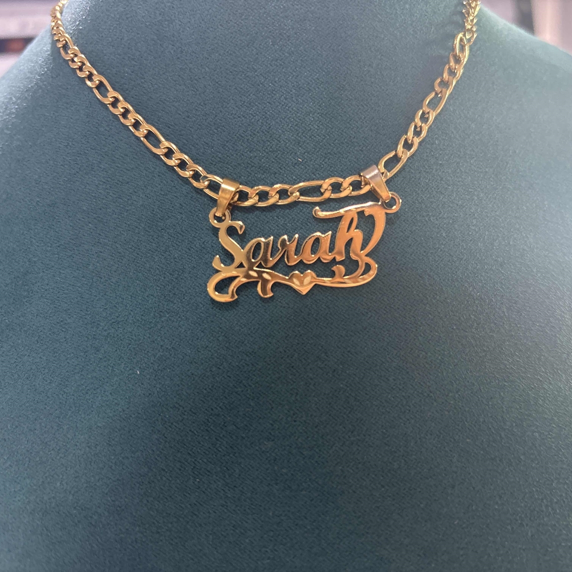Custom Figaro Chain Heart Name – обзор и цена Name Necklace Custom