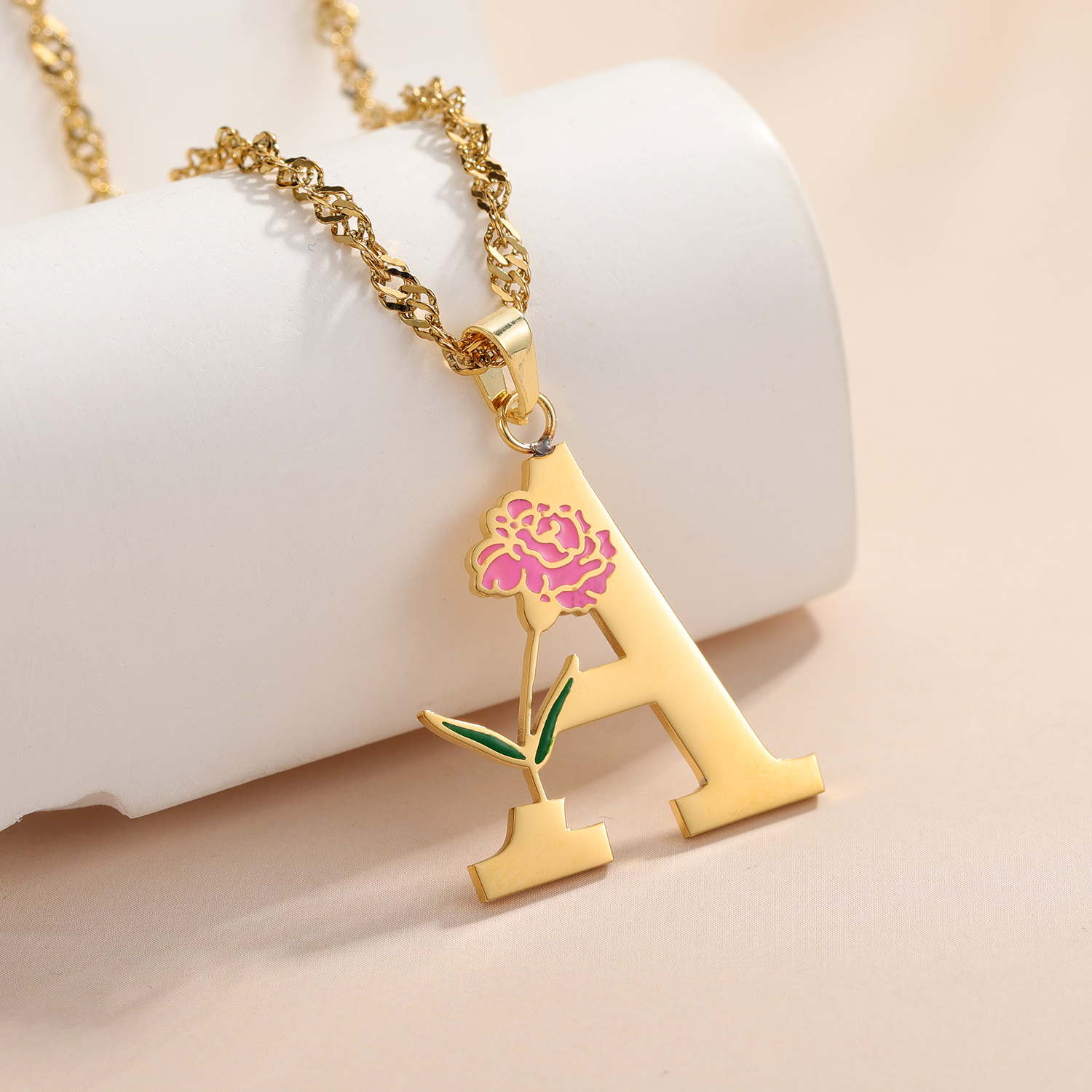 Custom Flower Initial Letter P – обзор и цена Birth Flower Necklace